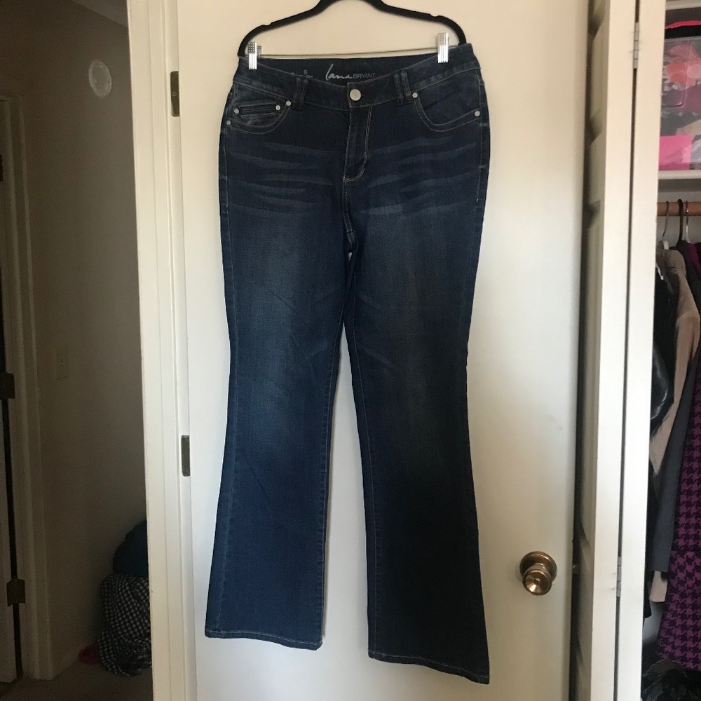 Lane Bryant Slim Boot Genius Fit Jeans 14 midrise bootcut medium wash classic